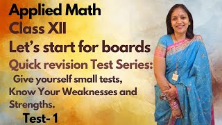 Revision test for Boards 2 marks questions Class 12 Applied Maths CBSE  with marking scheme [upl. by Ramuk]