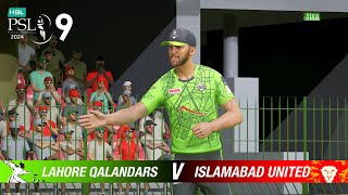 LAHORE QALANDARS VS ISLAMABAD UNITED  PSL 9 MATCH  CRICKET 24 GAMEPLAY [upl. by Webb539]