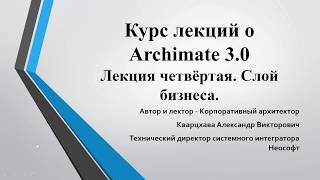 Лекции по ArchiMate Лекция 4 Разбираем бизнес слой [upl. by Nwahsirhc]