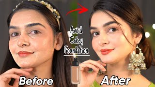 How To Avoid Cakey Foundation On Dry Skin  Flawless amp Smooth  Before amp After [upl. by Christabella]