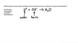 What process occurs when hydrogen and hydroxide ions are combined in equal concentration [upl. by Cyril92]