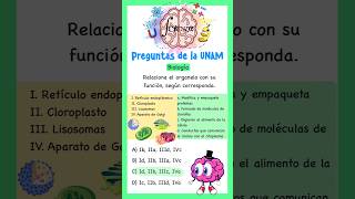 Examen UNAM  Biología  Organelos de la celula y sus funciones [upl. by Rehotsirk]