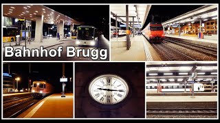 quotBrugg Ihre nächste Verbindungquot  Nachts am Bahnhof Brugg Aargau Schweiz 2019 [upl. by Caldeira]