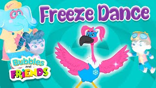 Flexis Freeze Dance Game  Bubbles and Friends  Full Episode amp Song For Kids [upl. by Nihcas]