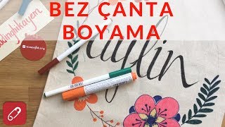 İsimli Kumaş Boyama Çanta  Kumaş Boyama  Tekstil Kalemi  Çanta Boyama  10marifet [upl. by Fredenburg166]