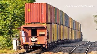 The DOUBLE Stack CONTAINER Train  Indian Railways [upl. by Mccreary]