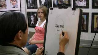 Live portrait of a teenage girl in charcoal [upl. by Ennovyahs992]