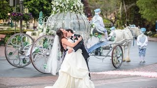 Sydni amp Johnnys Disneyland Morning Castle Wedding HD [upl. by Eldorado762]