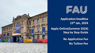 FAU ErlangenNürnberg  Application process step by step guide  No Application Fee  Part 2 [upl. by Yemorej]