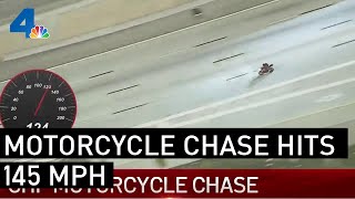 HighSpeed Motorcycle Chase Tops 140 mph on SoCal Freeways  NBCLA [upl. by Asilrahc]