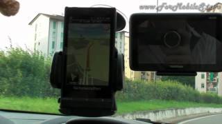 Demo navigazione GPS in auto con Navigon 411 su Sony Xperia S [upl. by Analihp]