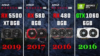 RX 5500 XT vs RX 580 vs RX 480 vs GTX 1060 Test in 7 Games [upl. by Katlin]