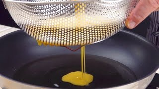 Pass 3 Eggs Through The Sieve – Use A Chopstick To Help [upl. by Ainitsirk]