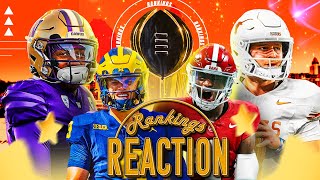 FINAL CFP Rankings Michigan claims top spot FSU left out  Rankings Reaction 🏈 [upl. by Mik875]