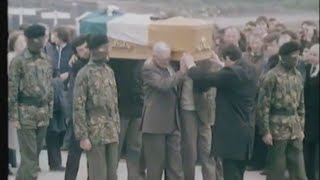 IRA hunger striker Bobby Sands funeral after 66 days on hunger strike may 1981 [upl. by Oinotnaocram]