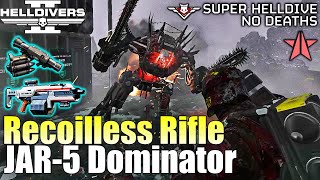 Helldivers 2  Recoilless RifleampJAR5 Dominator No commentary gameplay Max difficulty No deaths [upl. by Luckett]