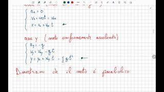 cinematica in due dimensioni lezione 4 il moto parabolico [upl. by Armmat885]