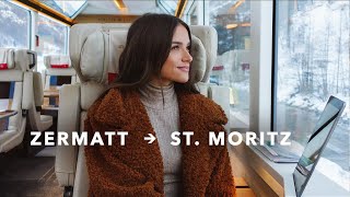 We Took Switzerlands Most Scenic Luxurious amp expensive Train to St Moritz  VLOG [upl. by Eiryt]