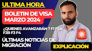 BOLETÍN DE VISAS MARZO 2024 QUIENES AVANZARAN F1 F2A F2B F3 F4 ULTIMAS NOTICIAS DE MIGRACIÓN [upl. by Lamiv651]