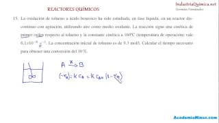 Reactores químicos  Reactor discontinuo agitado BR Problema 15 [upl. by Chemarin]