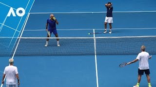 Legends McEnroeMcEnroe v BahramiSantoro match highlights 1R  Australian Open 2017 [upl. by Ativla]