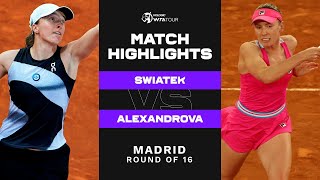 Iga Swiatek vs Ekaterina Alexandrova  2023 Madrid Round of 16  WTA Match Highlights [upl. by Eads]