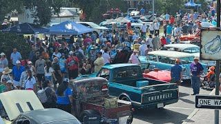 Cruisin The Coast 2023  Biloxi Block Party  Huge Car Show [upl. by Ahsiuqram]