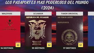 LOS PASAPORTES MAS PODEROSOS DEL MUNDO 2024  127 PAISES [upl. by Tyika]