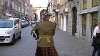 Marching with the Bagpipes toward the Menin Gate Ypres [upl. by Hendrick318]