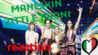 reaction EUROVISION w LUKAS quot MANESKIN  ZITTI E BUONI quot Eurovision 2021 Winner Italy [upl. by Ahsimet]