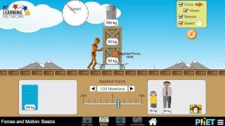 WCLN  Physics  Phet Forces amp Motion Intro 3 [upl. by Ebbarta21]