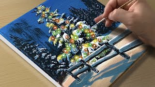 How to Paint a Christmas Tree  Acrylic Painting for Beginners [upl. by Moncear]