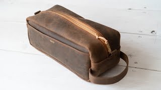 Making an Oil Tan Leather Dopp Kit [upl. by Alaehs]