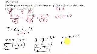 Finding Parametric Equations Through a Point and Parallel to the Symmetric Equations [upl. by Hepsoj526]