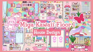 Miga World New Update Kawaii House Design 🍉🍨  Floor 1  Miga Town  TocaBoca [upl. by Anidene]