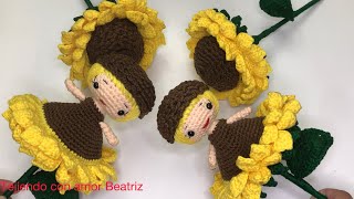 GIRASOL REVERSIBLE en tendencia paso a paso de girasol a crochet reversible viral [upl. by Ymaj]