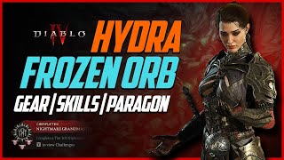 EASY T100 CLEARS  Hydra  Frozen Orb Conjuration Sorcerer Build Guide  Diablo 4 diablopartner [upl. by Nylarej138]