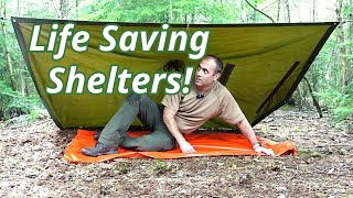 Beginners Survival Poncho Shelters Keep Dry Safe and Warm in Emergencies [upl. by Ahsied]