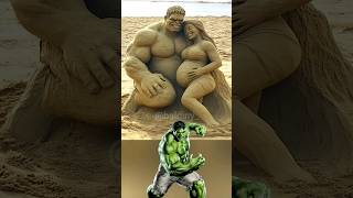 Superhero with pregnant wife but sand statue 💥 All dc amp marvel characters avengers marvel shorts [upl. by Postman]