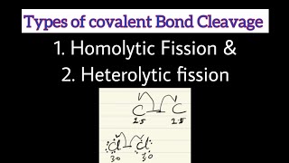 Homolytic and heterolytic fission Covalent bond cleavage [upl. by Olivier]