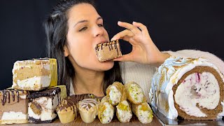 GELATO SANDWICHES CANNOLI SEMIFREDDO LOG  ASMR  MUKBANG  EATING SOUNDS [upl. by Lytton]