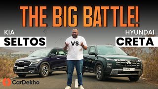 Hyundai Creta 2024 vs Kia Seltos Comparison Review in Hindi  CarDekho [upl. by Dnama853]