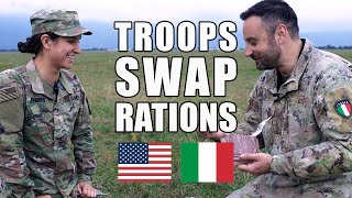 Italian 🇮🇹 and American 🇺🇸 soldiers swap rations [upl. by Adlei740]