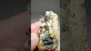 Orange Hyalite Opal on Smoky Quartz Crows Nest Queensland Australia [upl. by Ojok]