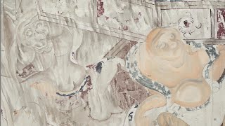 Conservation of a wall painting tracing from the Kondo of Horyuji temple Nara [upl. by Ferdinand]