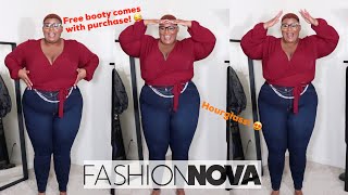 BEST BODY SHAPING JEANS FROM FASHION NOVA GET A HOURGLASS FIGURE⏳ PLUS amp CURVY TRY ON HAUL  3X [upl. by Olney]