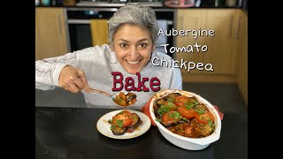 AUBERGINE TOMATO CHICKPEA BAKE  Vegan Moussaka  New take on moussaka recipe  Food with Chetna [upl. by Xonel]