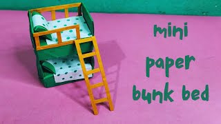 DIY MINI PAPER BUNK BED  DIY Doll Bunk Bed  DIY Paper Crafts For School  Mini Furniture [upl. by Littman563]