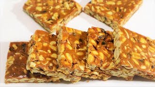 गजक बनाने की विधि  Gajak Banane ka Tarika Gud Mungfali Chikki Recipe [upl. by Chaddie]