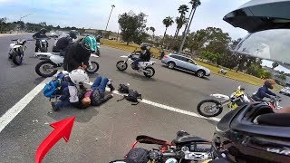 SUPERMOTO RIDER GOES DOWN WITH GIRLFRIEND [upl. by Twyla232]